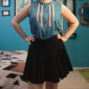 Modcloth Teal Fleurs Sleeveless Top Size Large